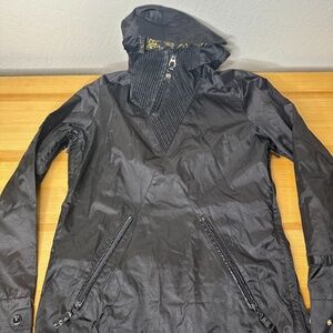 B by Burton Snowboarding Jacket - Black Satin Shell Anorak - Women's Large As-is